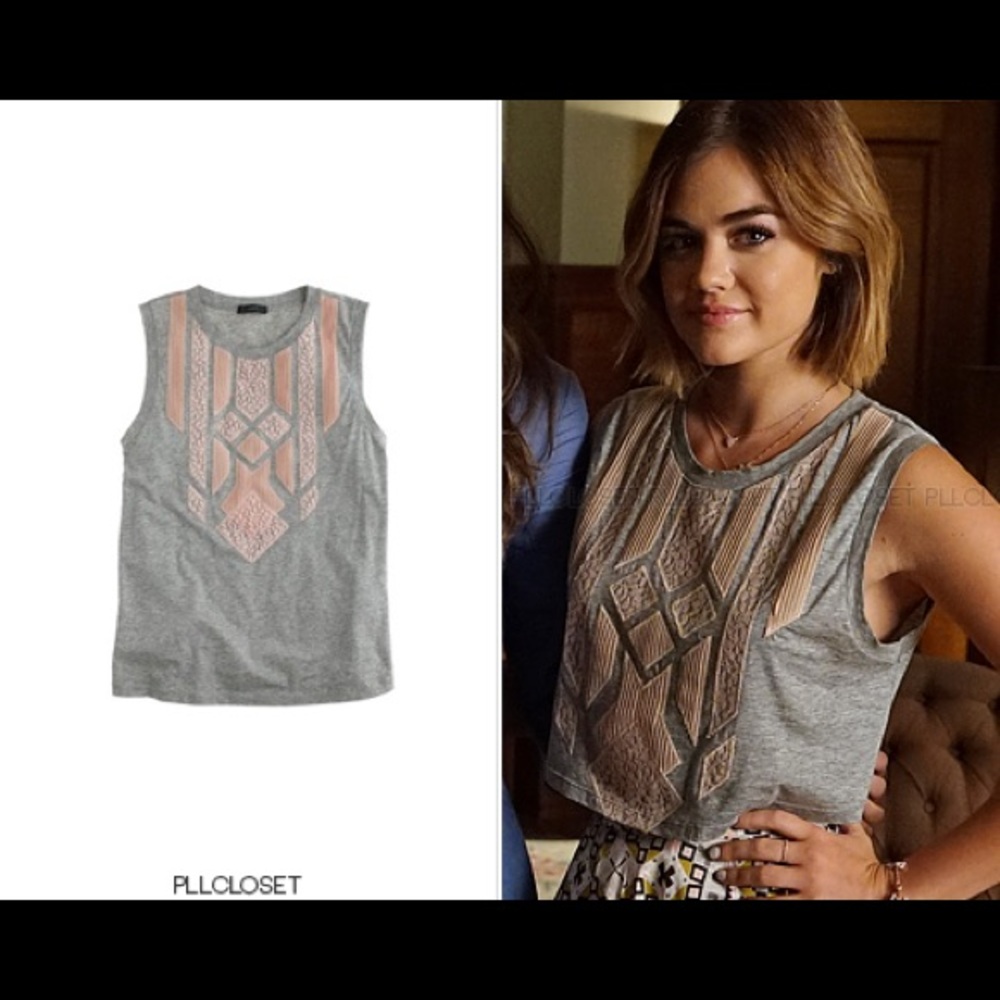 J. Crew Pink Lace Tank ASO Pretty Little Liars